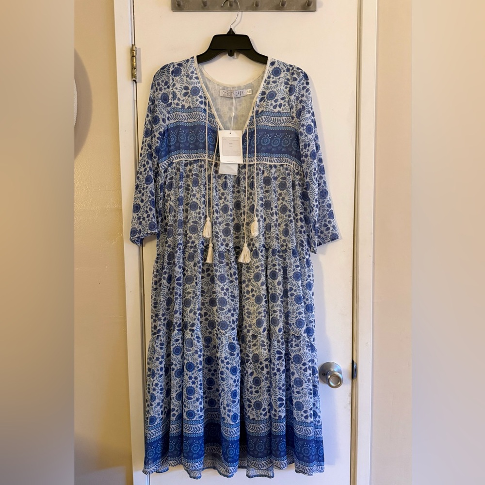 Christy Dawn The Paloma Dress in Periwinkle Suzani - Picture 2 of 11
